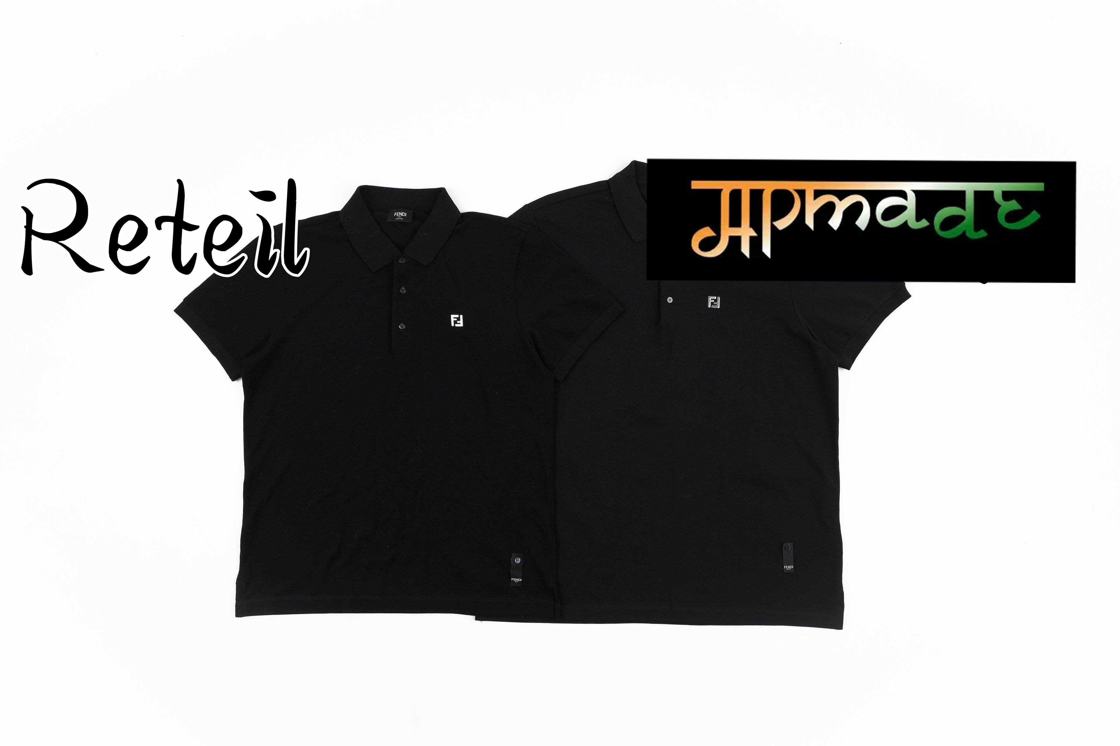 Fendi Hot-Stamped Double F Logo Stretch Piqué Polo Shirt