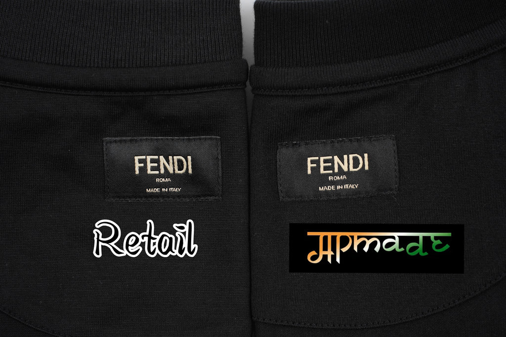 Fendi Gold Foil Logo Crew Neck Short-Sleeve T-Shirt
