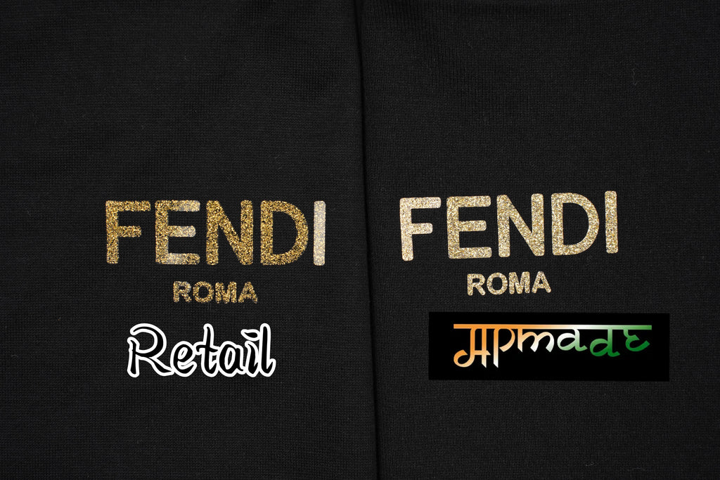 Fendi Gold Foil Logo Crew Neck Short-Sleeve T-Shirt