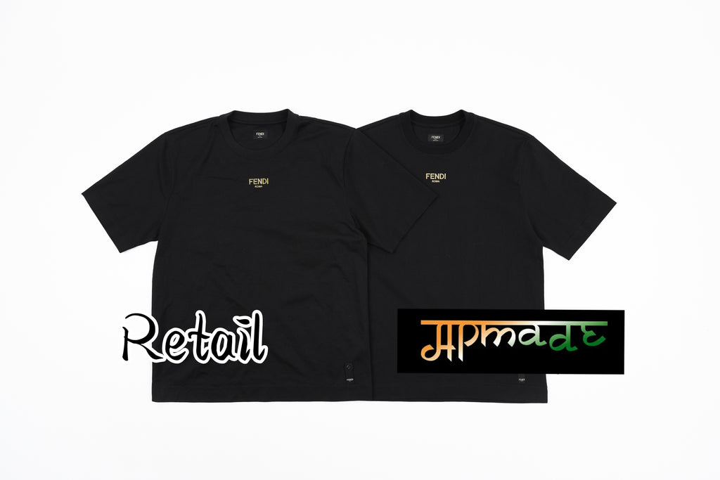 Fendi Gold Foil Logo Crew Neck Short-Sleeve T-Shirt