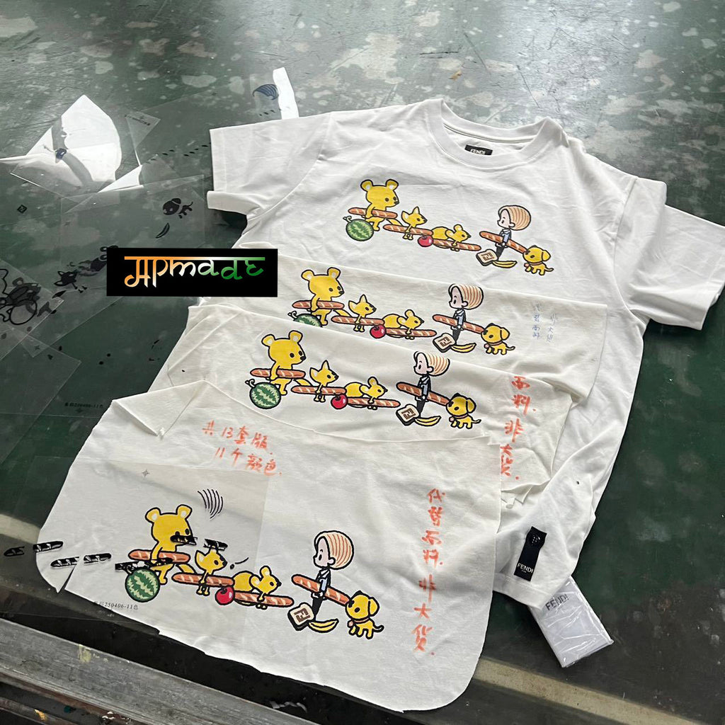Fendi Double F Puppy Print Short-Sleeve T-Shirt