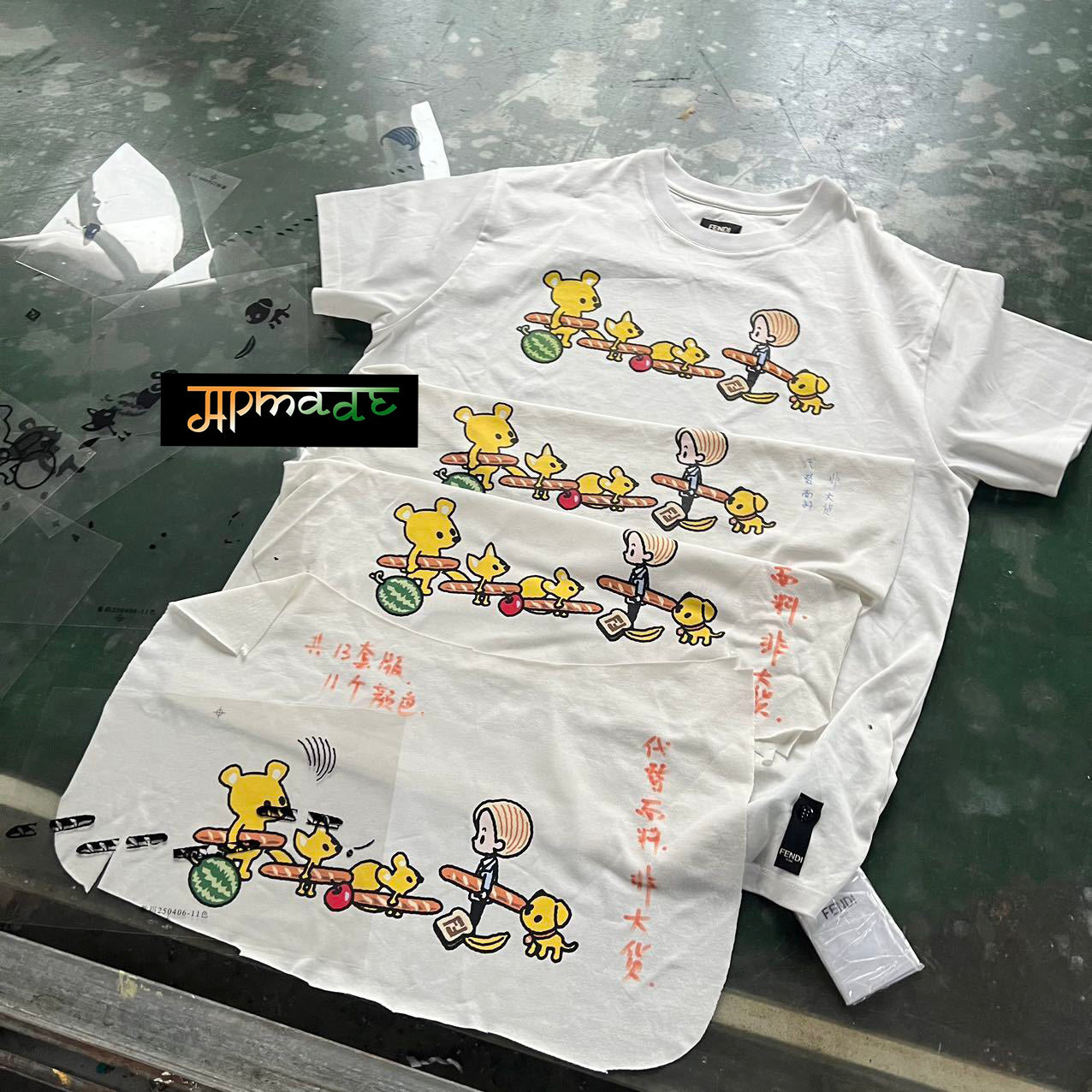 Fendi Double F Puppy Print Short-Sleeve T-Shirt