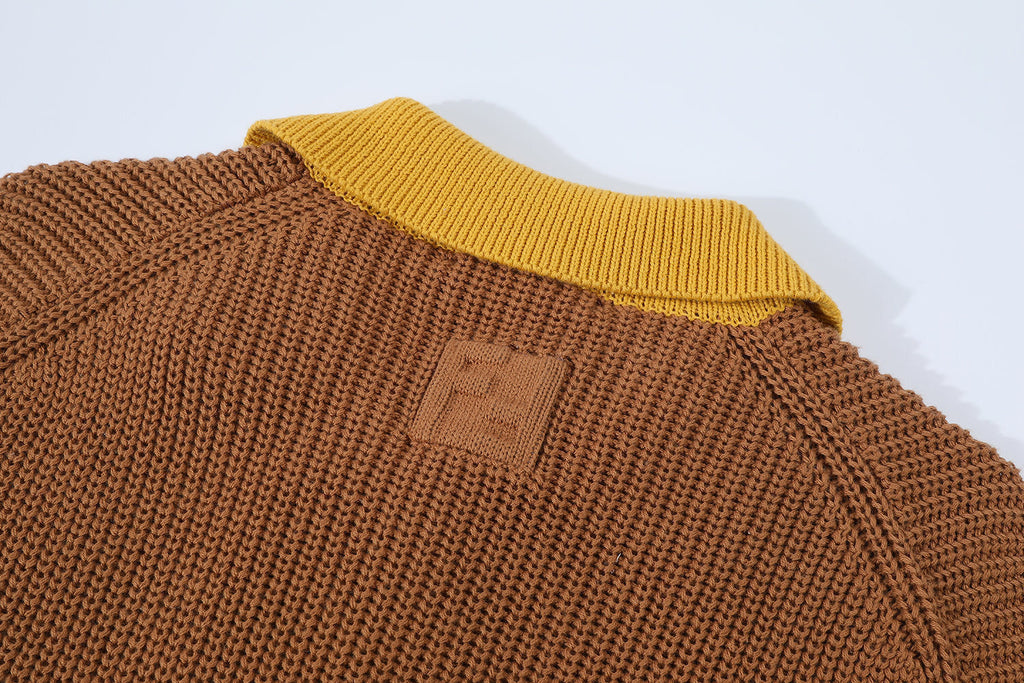 Fendi 25SS Mixed Knit Short-Sleeve Polo Shirt