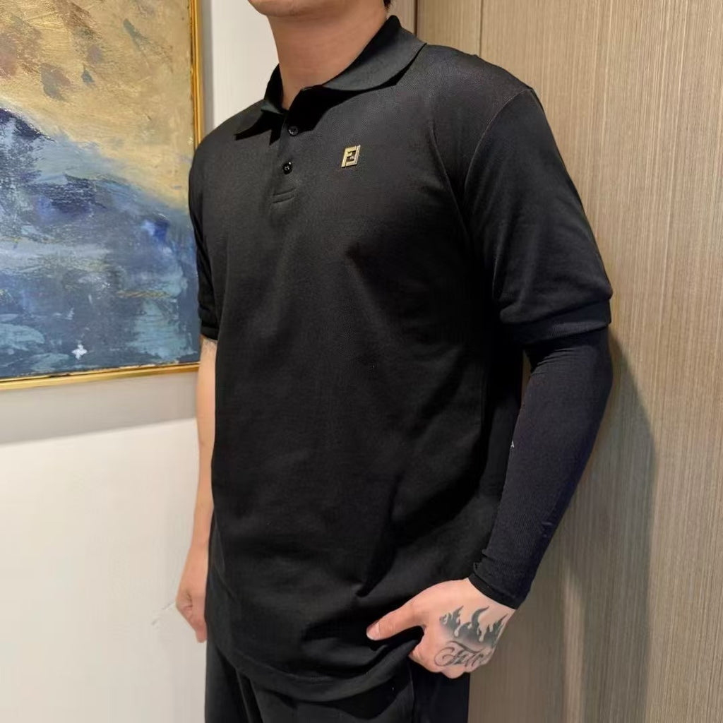 Fendi 25SS Double F Hardware Logo Polo Shirt