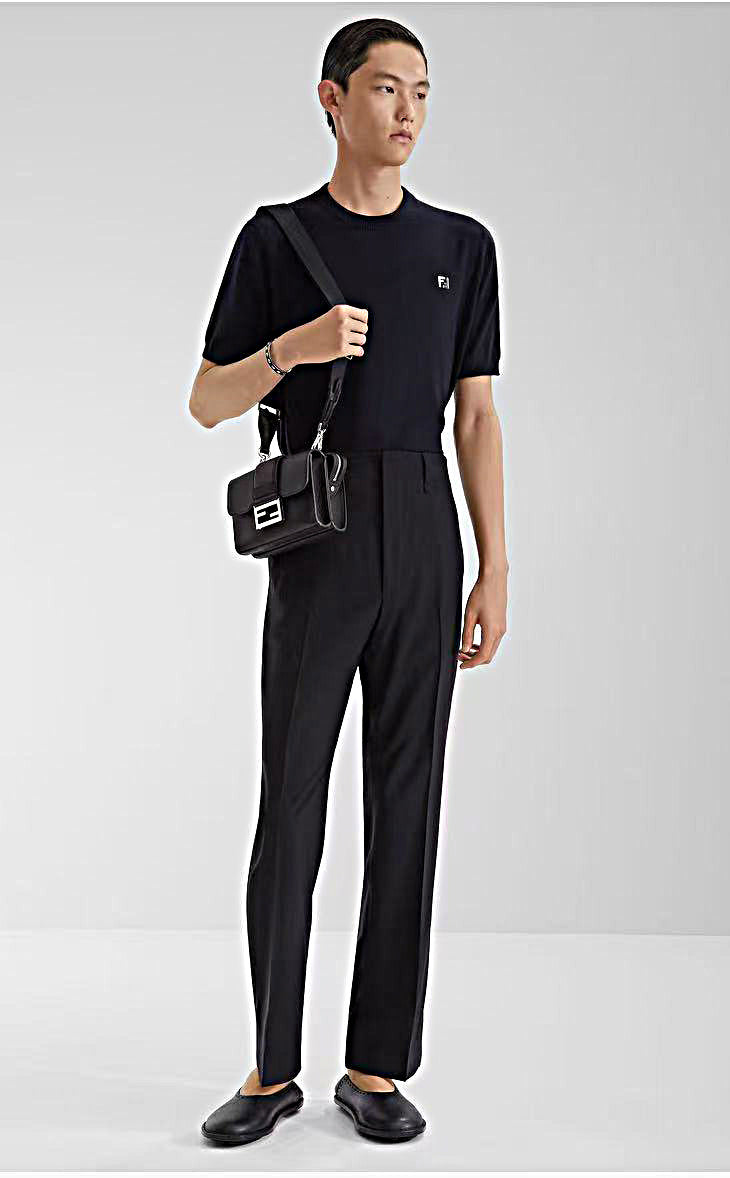 Fendi 25SS Double F Hardware Knit Short-Sleeve Sweater
