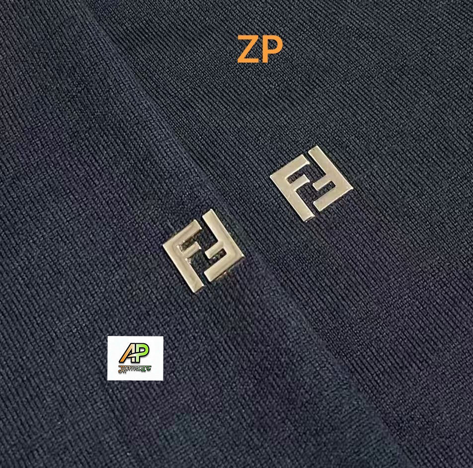 Fendi 25SS Double F Hardware Knit Short-Sleeve Sweater