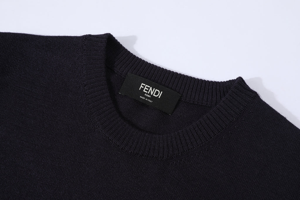 Fendi 25SS Double F Hardware Knit Short-Sleeve Sweater
