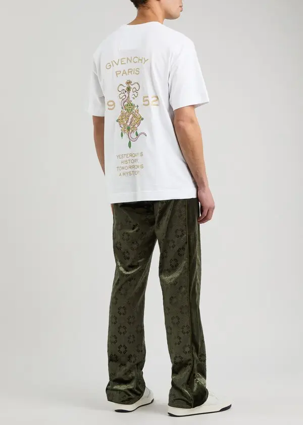 Givenchy Initial Logo and Snake Chandelier Embroidered T-Shirt