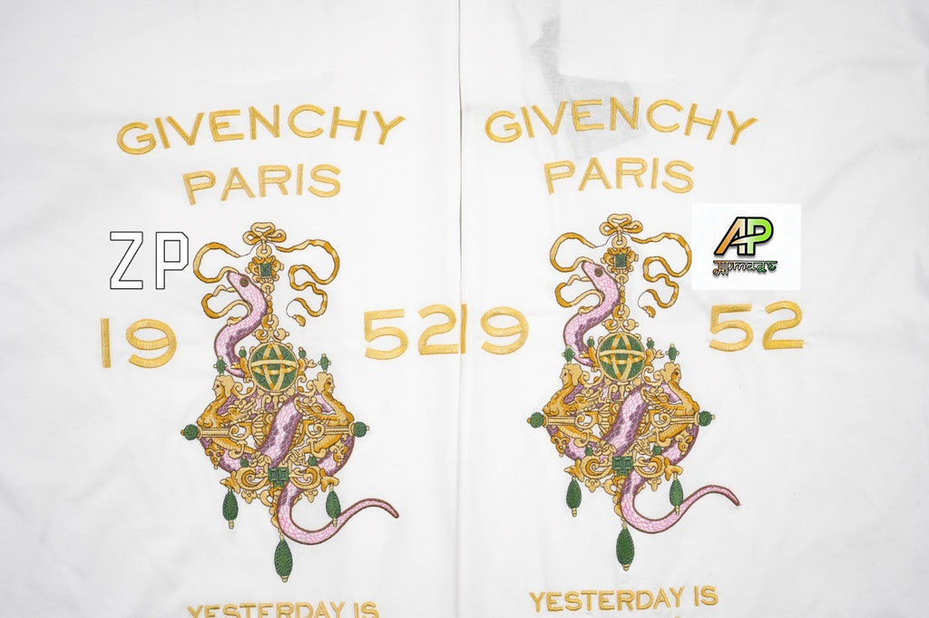 Givenchy Initial Logo and Snake Chandelier Embroidered T-Shirt