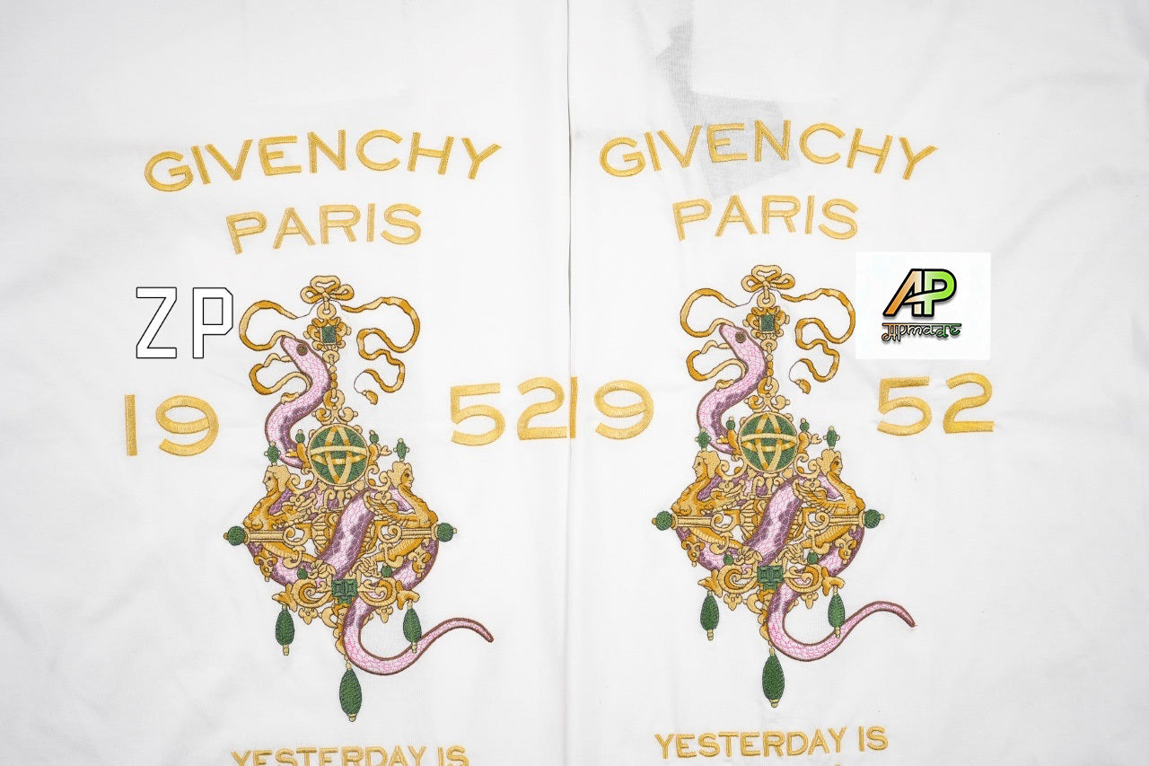 Givenchy Initial Logo and Snake Chandelier Embroidered T-Shirt