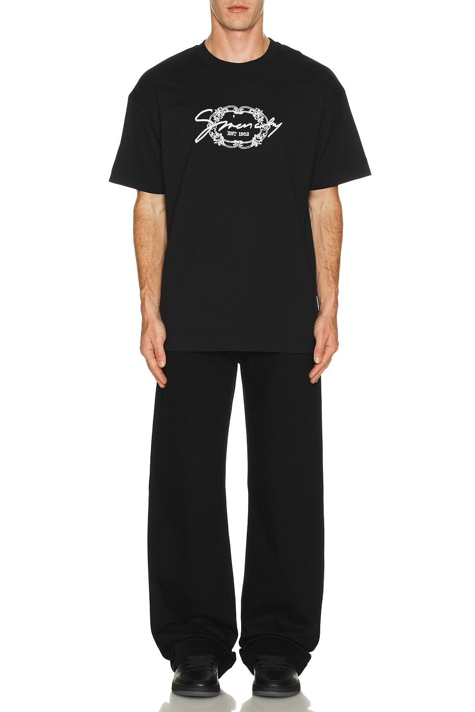 Givenchy Pattern Letter Embroidered Short-Sleeve T-Shirt