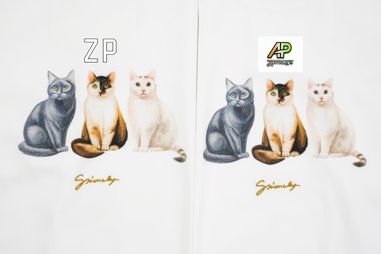 Givenchy Cat Portrait Graphic Print T-Shirt