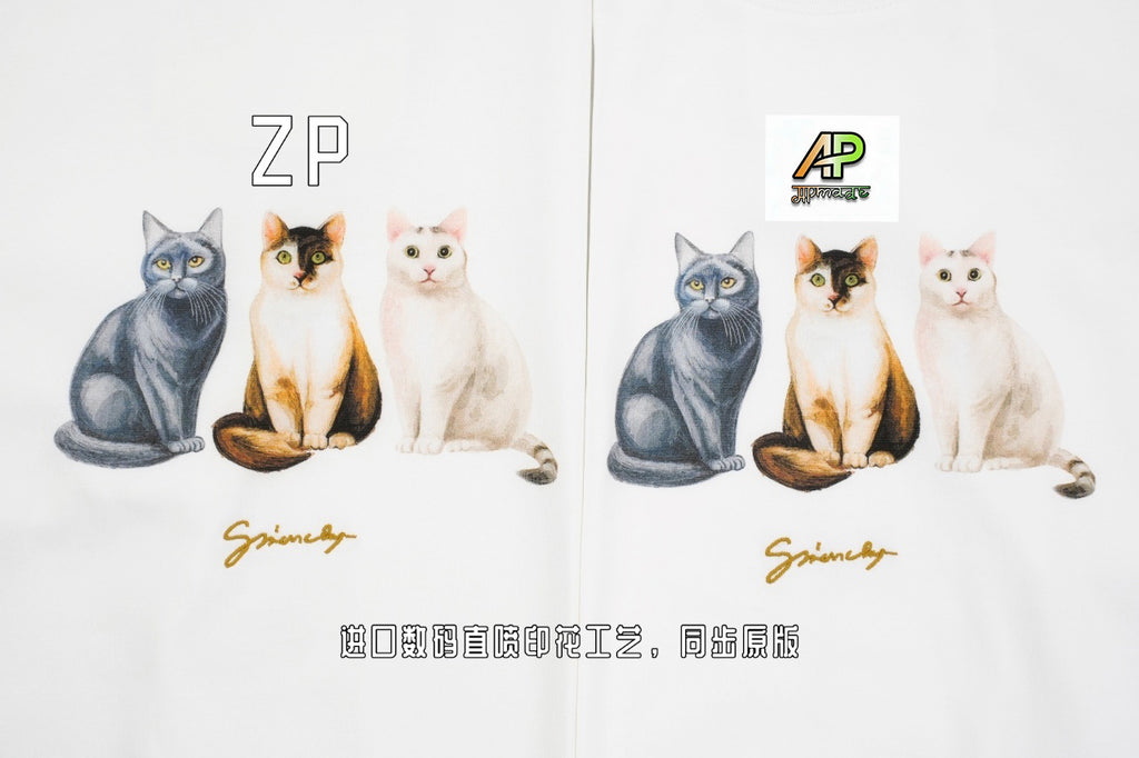 Givenchy Cat Portrait Graphic Print T-Shirt