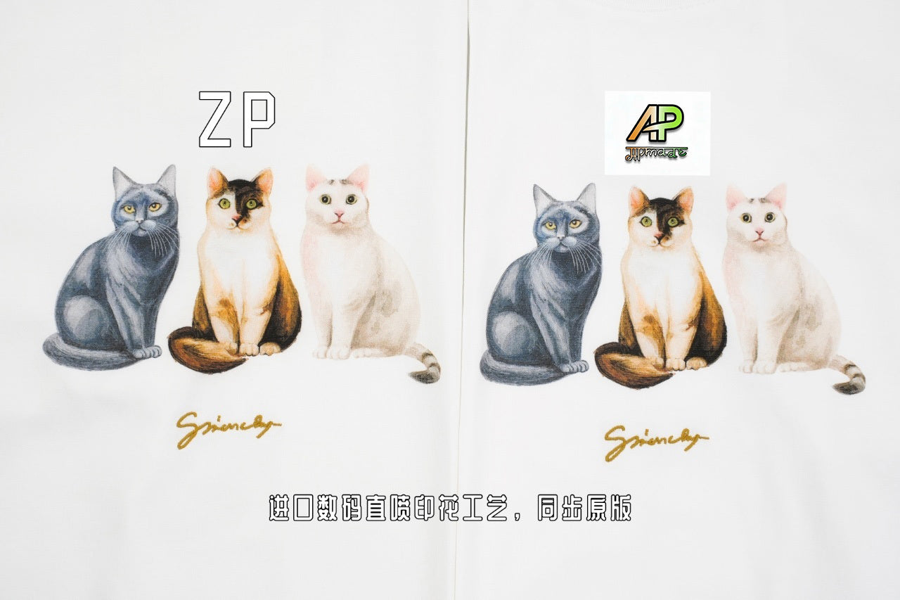 Givenchy Cat Portrait Graphic Print T-Shirt