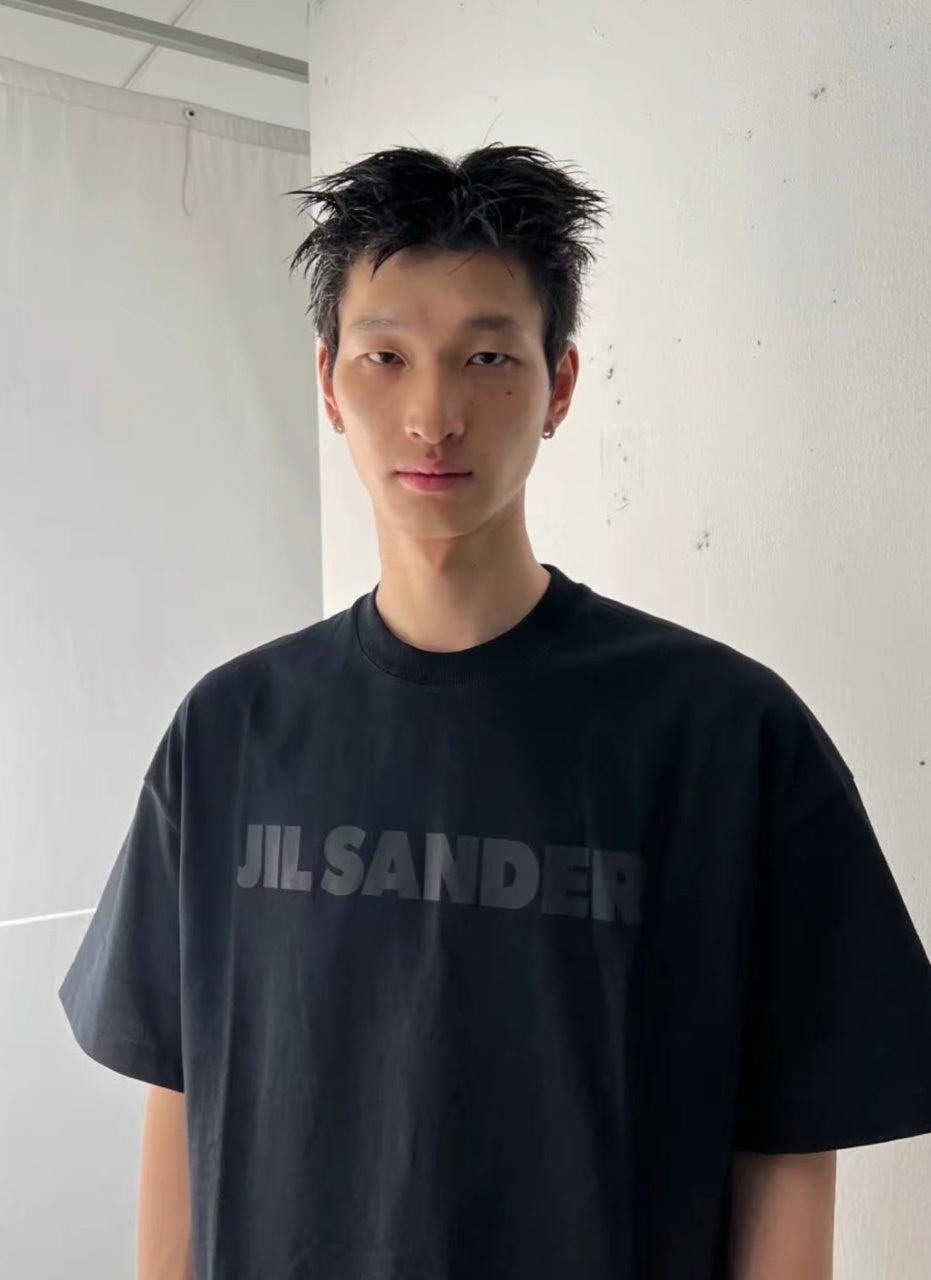 Jil Sander Oversized Logo Print Heavy Cotton Short-Sleeve T-Shirt