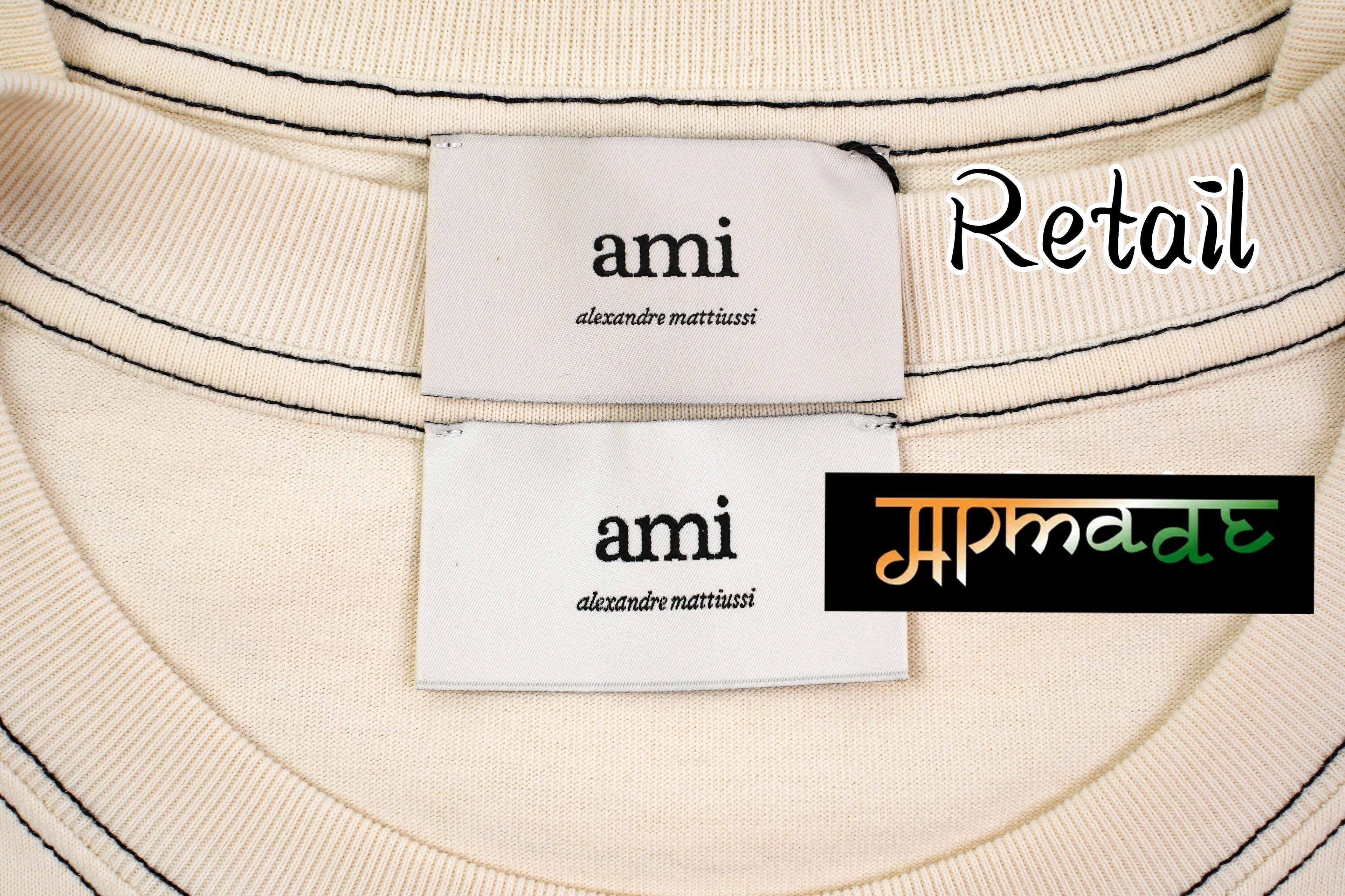 Ami Paris Fine Embroidered Graphic T-Shirt