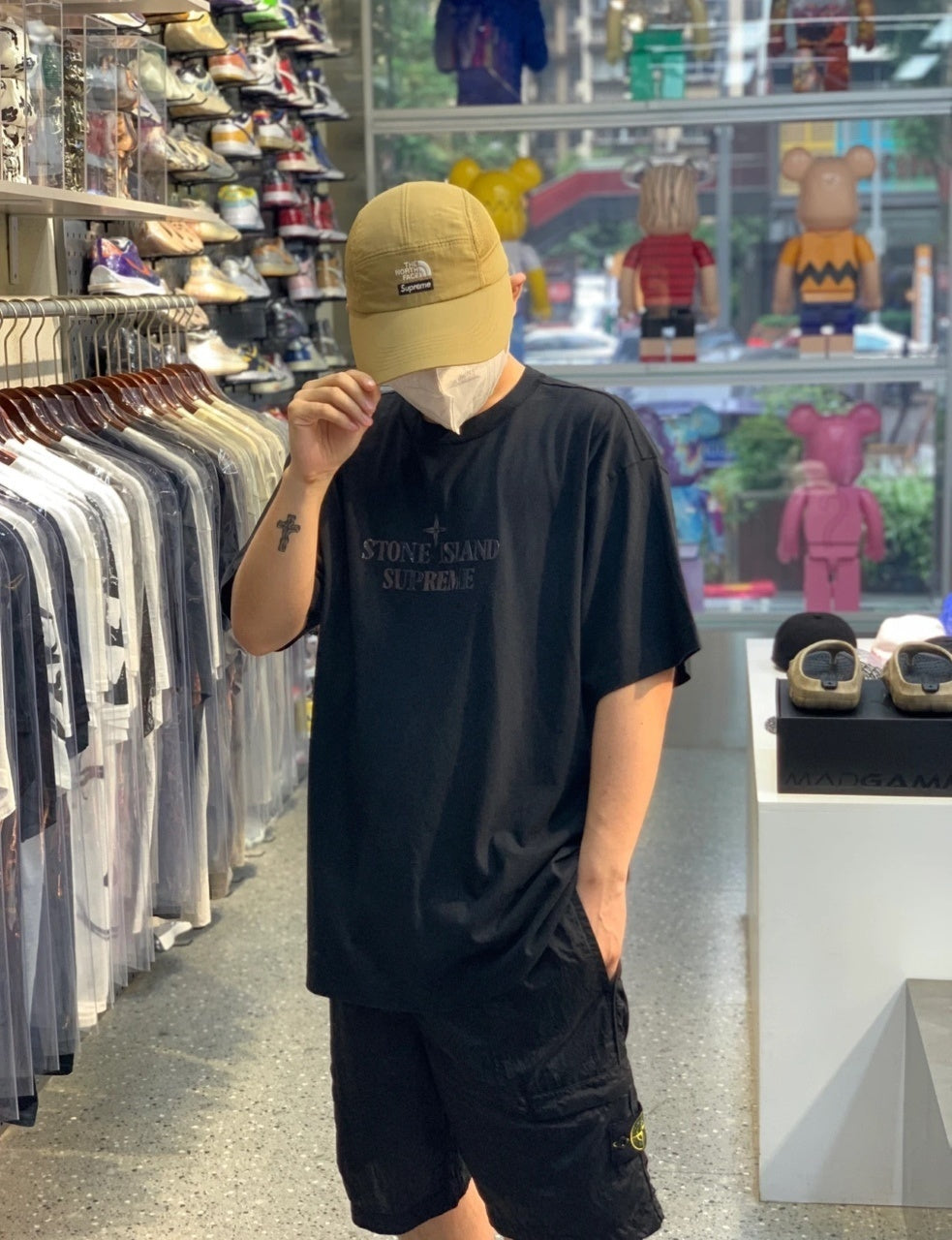 Stone Island Embroidered Front & Printed Back Short Sleeves T-Shirt