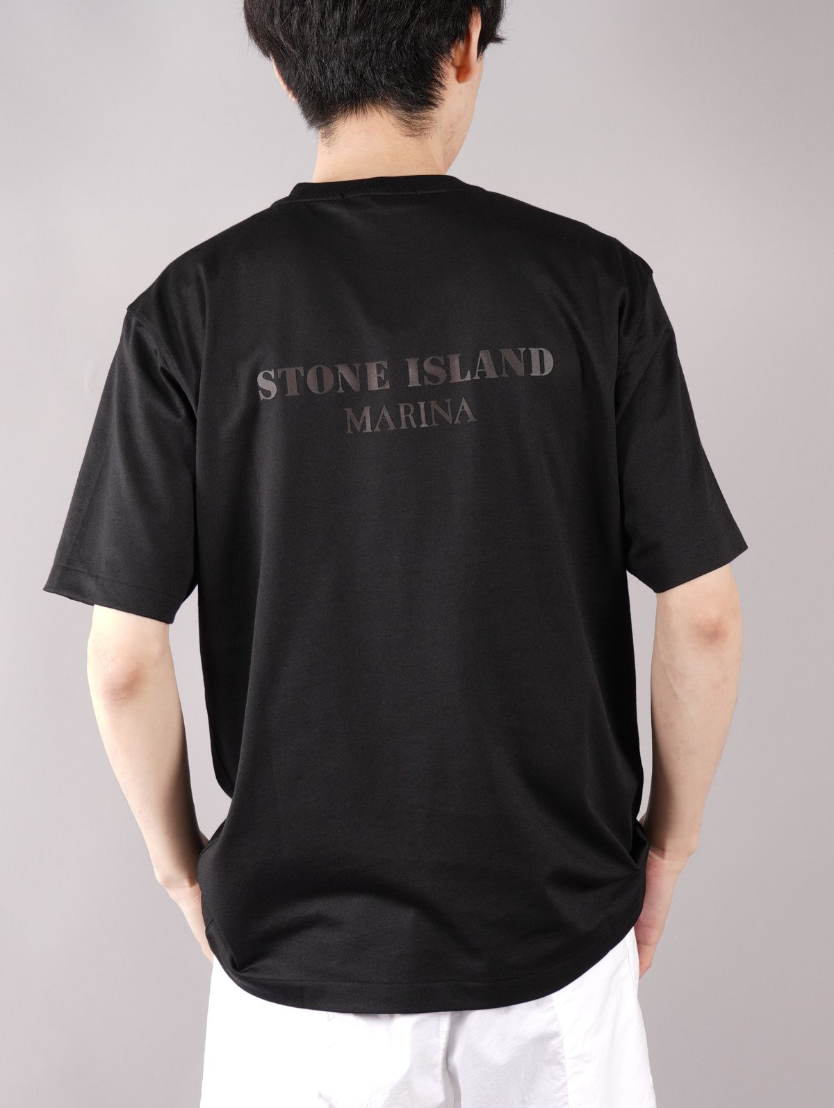 Stone Island Embroidered Front & Printed Back Short Sleeves T-Shirt