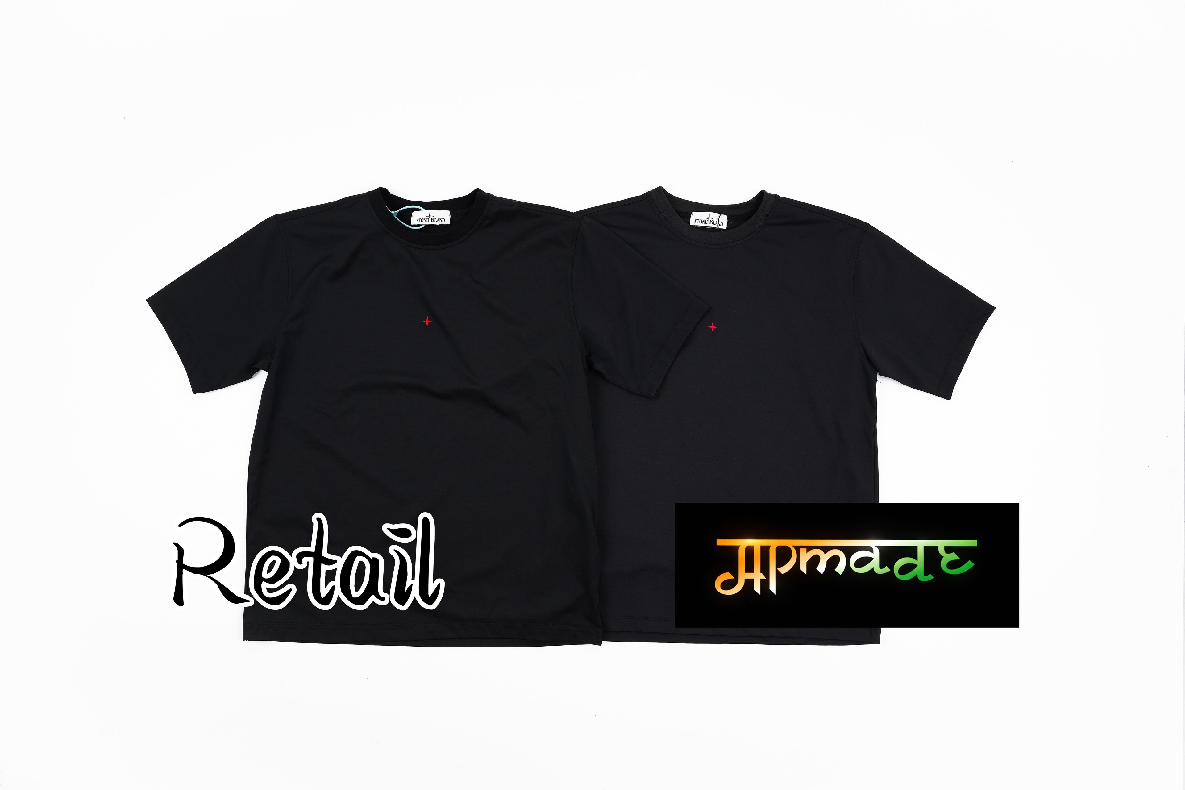 Stone Island Embroidered Front & Printed Back Short Sleeves T-Shirt