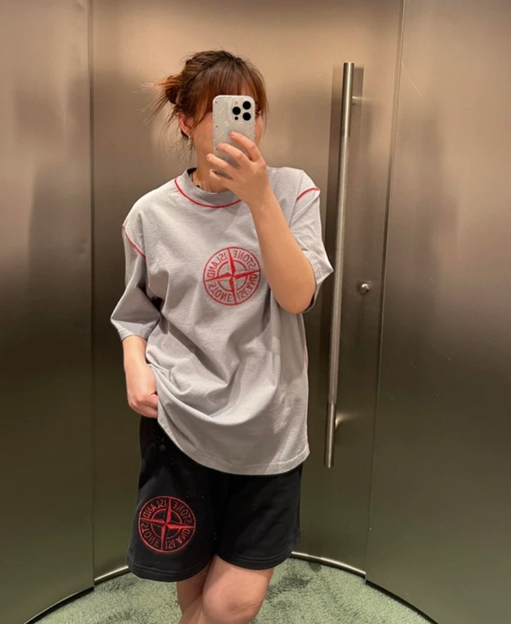 Stone Island Irregular Embroidery Oversized Short Sleeves T-Shirt