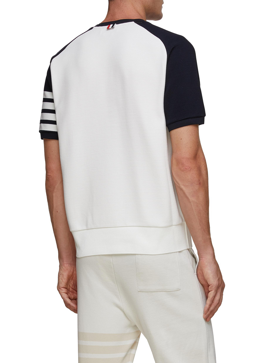 Thom Browne Water Ripple Staircase Fabric Short Sleeves Top