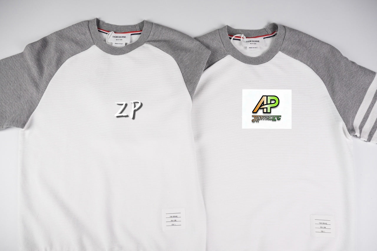 Thom Browne Water Ripple Staircase Fabric Short Sleeves Top