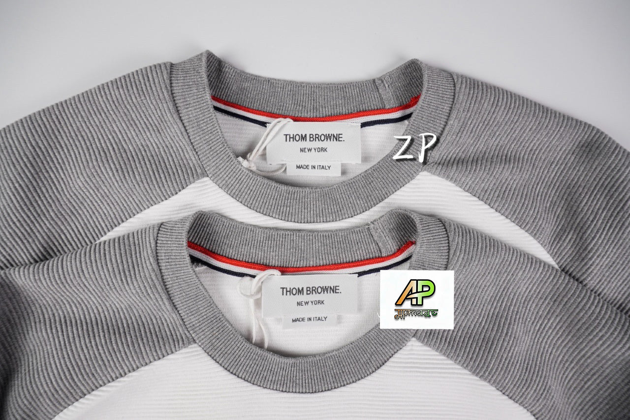 Thom Browne Water Ripple Staircase Fabric Short Sleeves Top