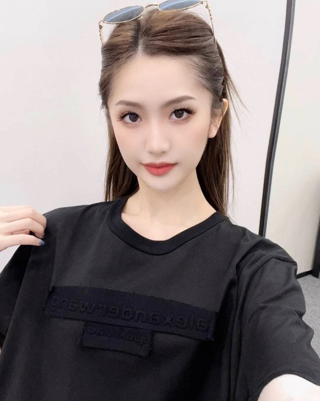 Alexander Wang Washed Brushed Embossed Short Sleeves T-Shirt