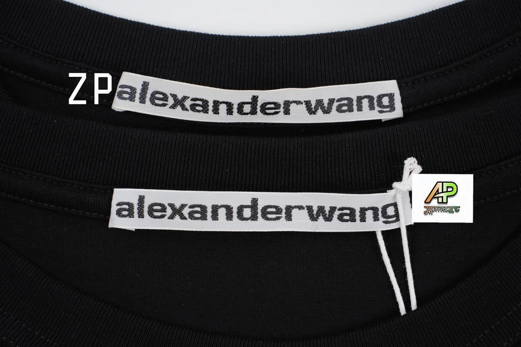 Alexander Wang Washed Brushed Embossed Short Sleeves T-Shirt