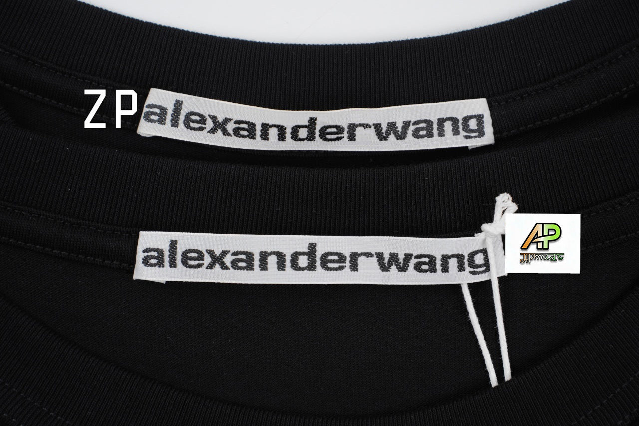 Alexander Wang Washed Brushed Embossed Short Sleeves T-Shirt