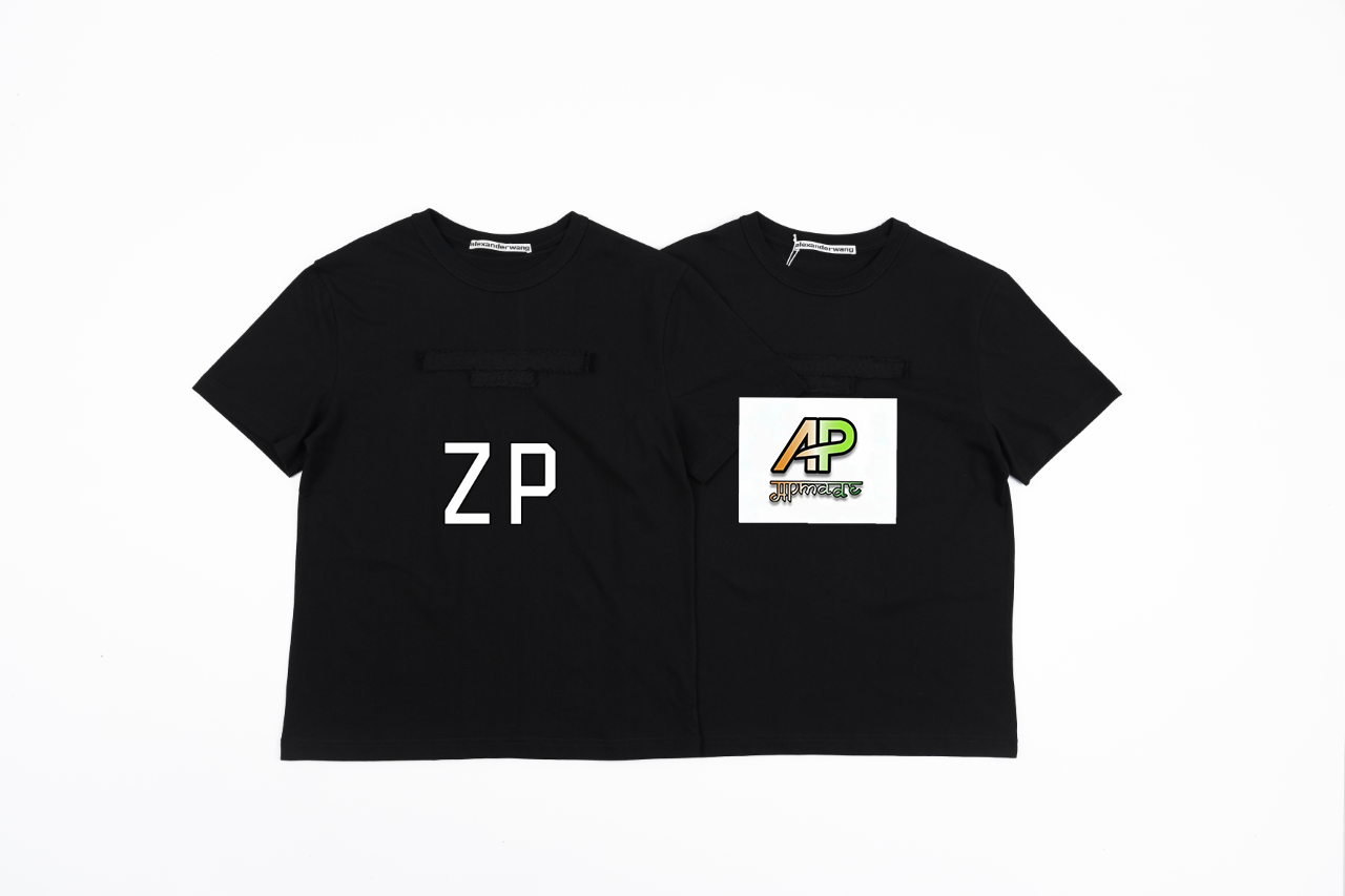Alexander Wang Washed Brushed Embossed Short Sleeves T-Shirt