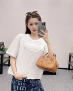 Alexander Wang Washed Brushed Embossed Short Sleeves T-Shirt