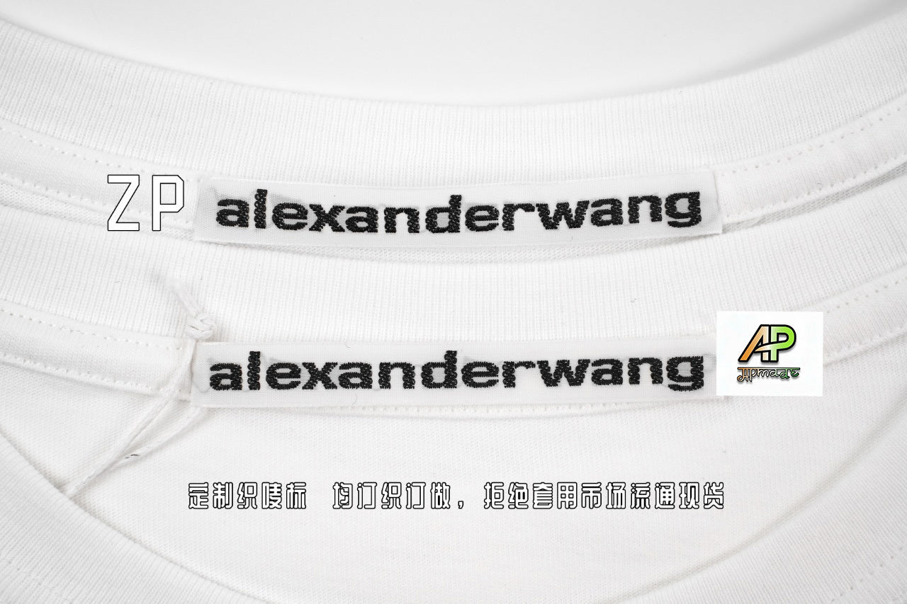 Alexander Wang Washed Brushed Embossed Short Sleeves T-Shirt