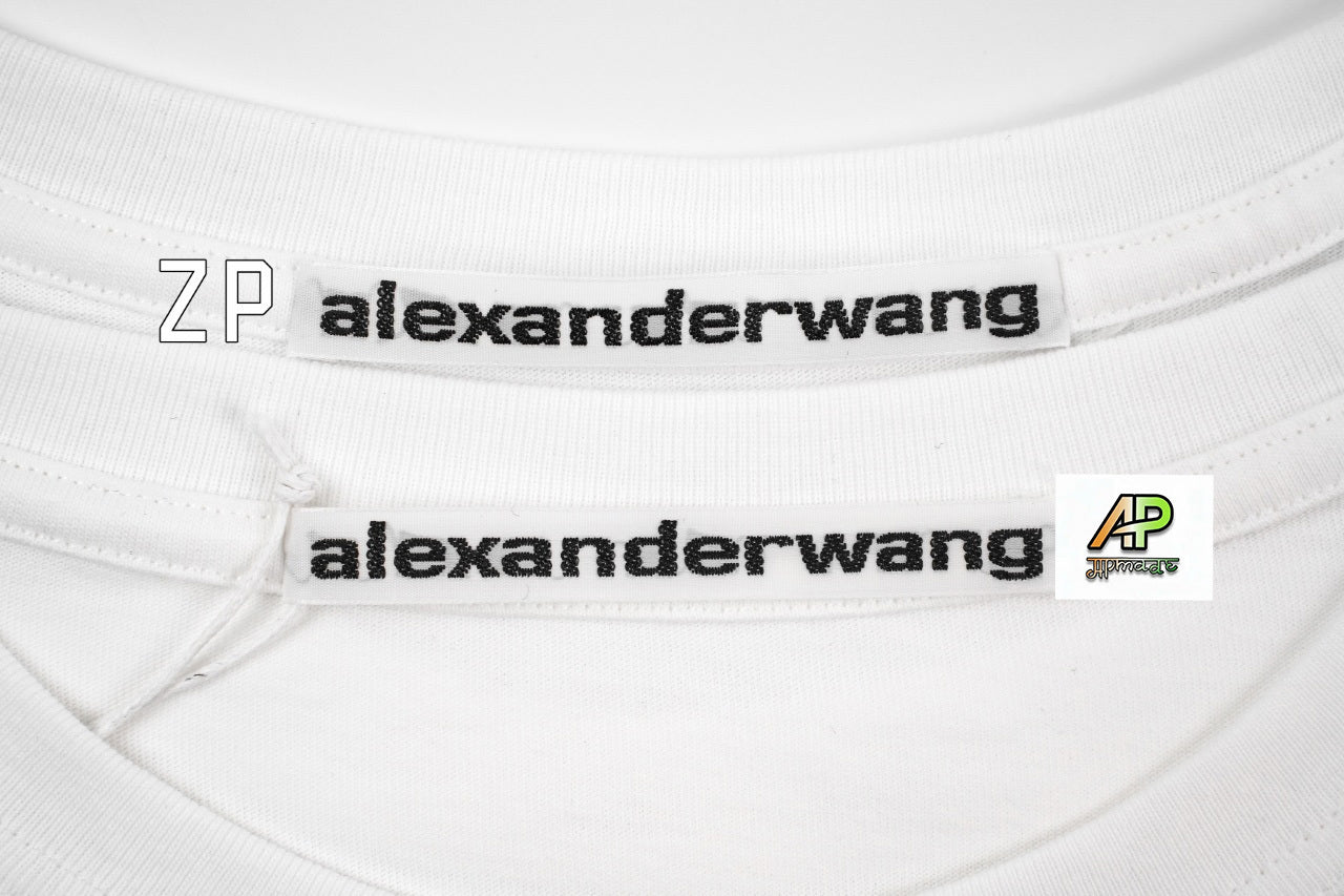 Alexander Wang Washed Brushed Embossed Short Sleeves T-Shirt