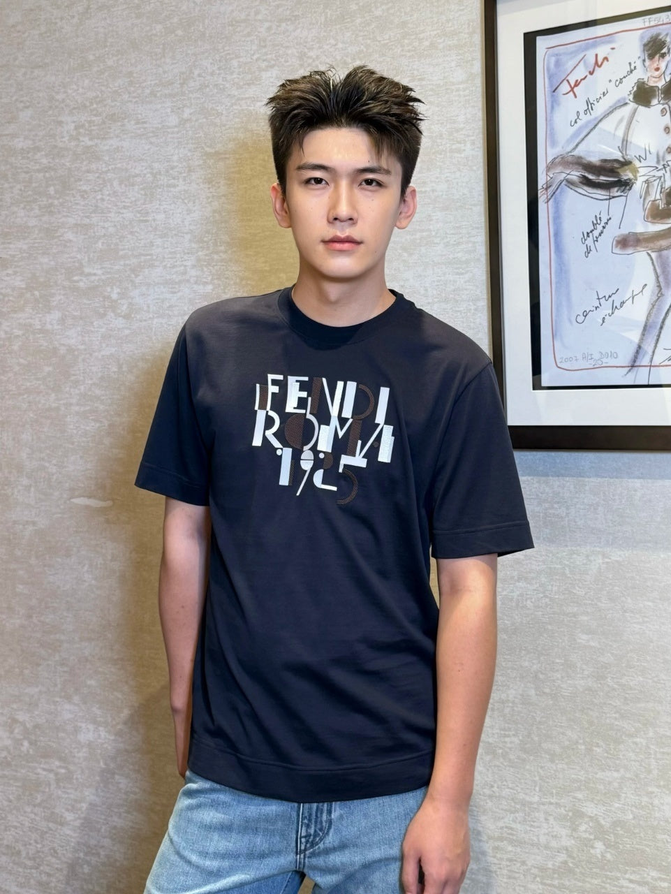 Fendi Compact Cotton Engraved Short Sleeves T-Shirt