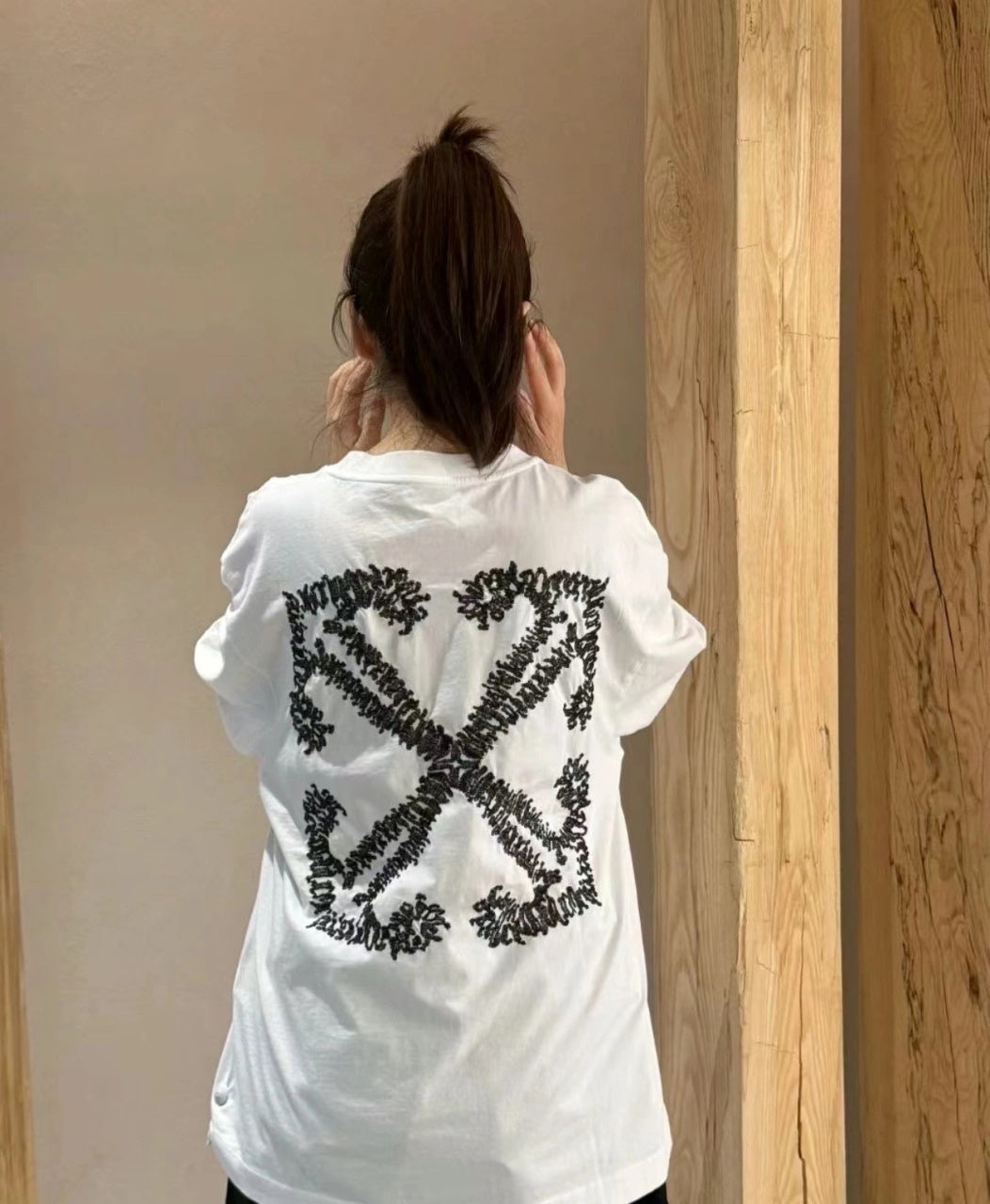 Off-White Embroidered Arrow Jersey Short Sleeves T-Shirt