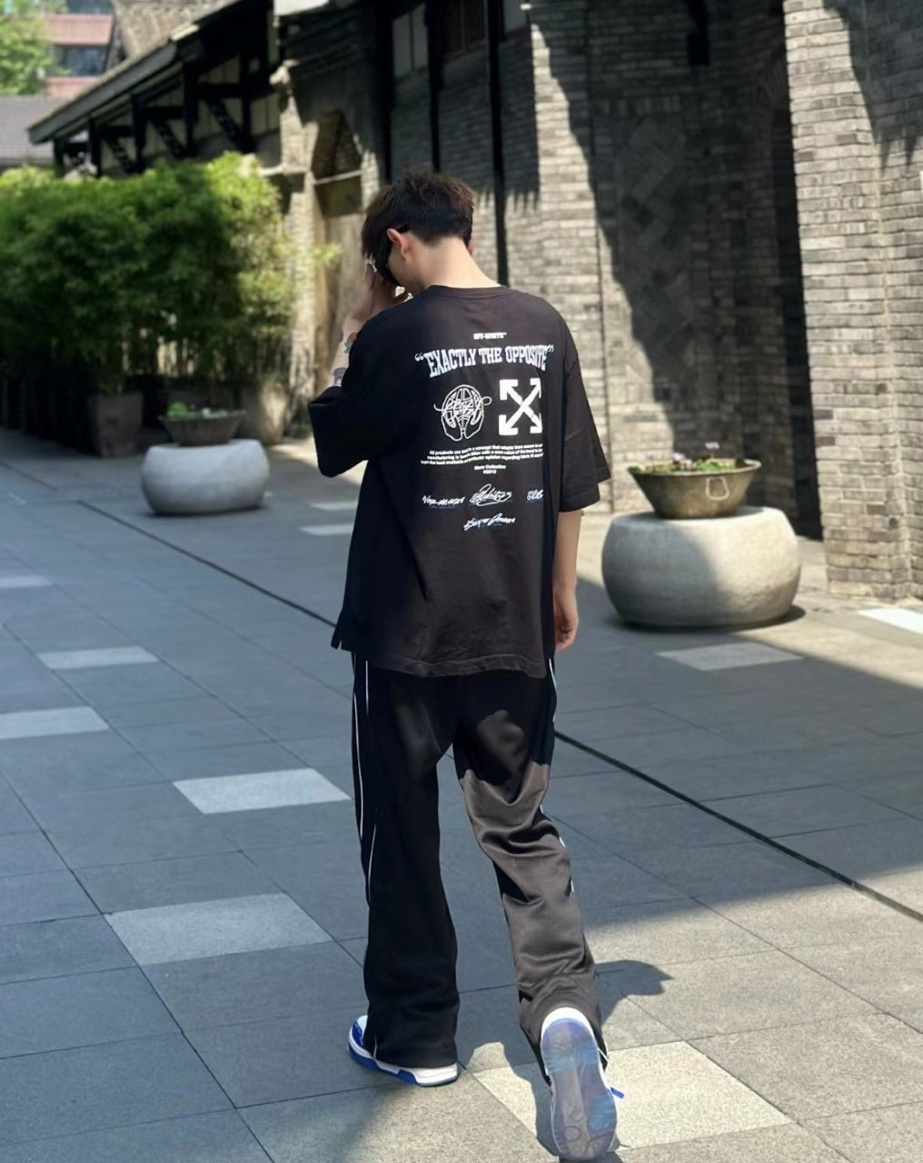 Off-White Classic OS Embroidered Jersey Short Sleeves T-Shirt