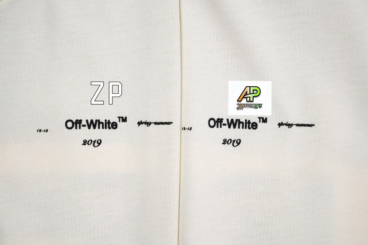 Off-White Apricot White Digital Print Short Sleeves T-Shirt
