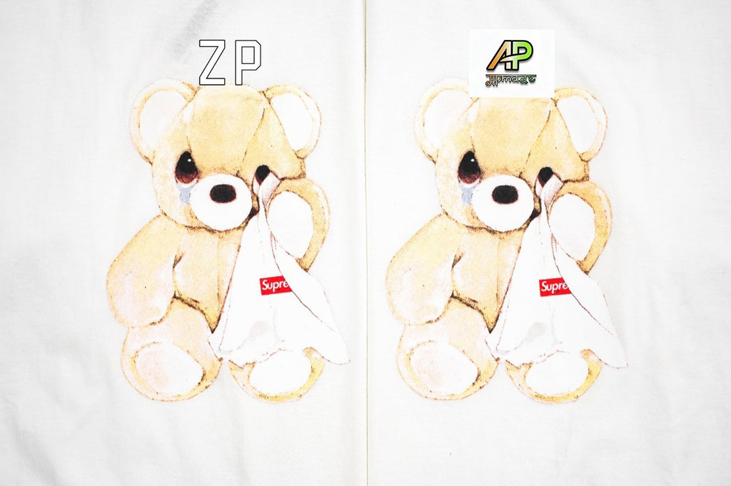 Supreme Cartoon Bear Box Logo Short Sleeves T-Shirt