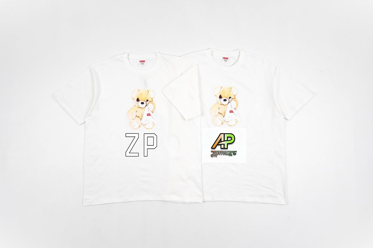 Supreme Cartoon Bear Box Logo Short Sleeves T-Shirt