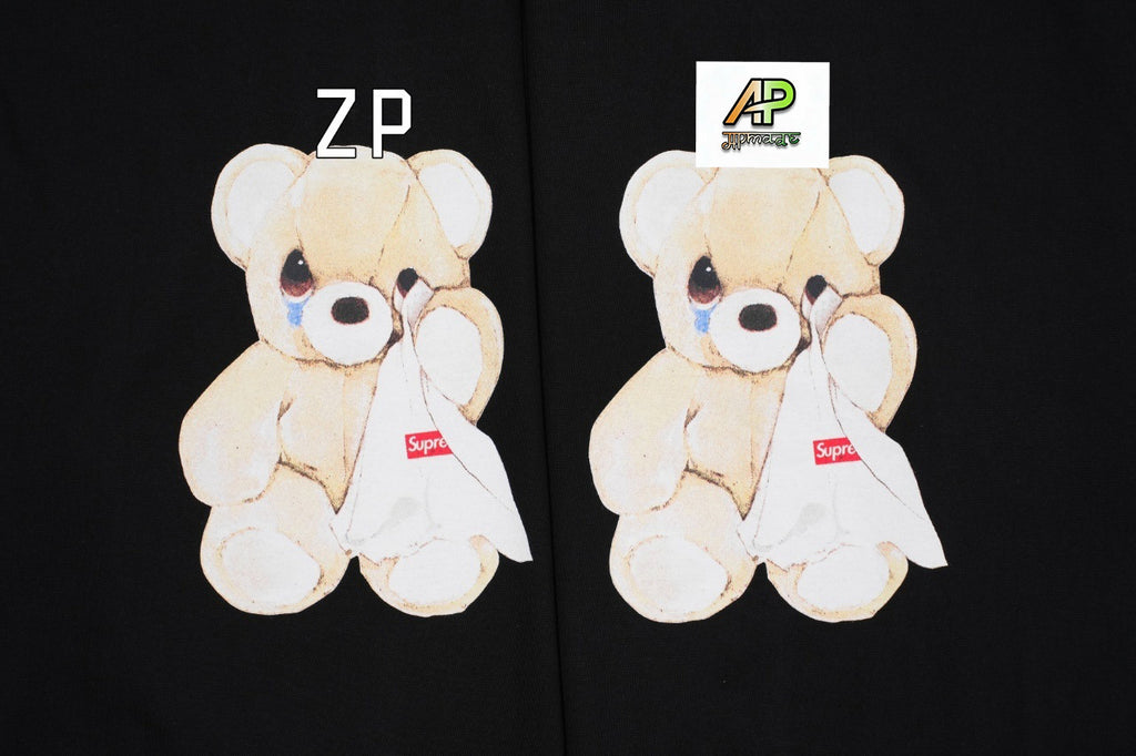 Supreme Cartoon Bear Box Logo Short Sleeves T-Shirt