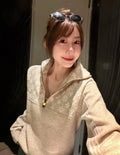 Louis Vuitton Monogram Jacquard Half-Zip Knit Sweater