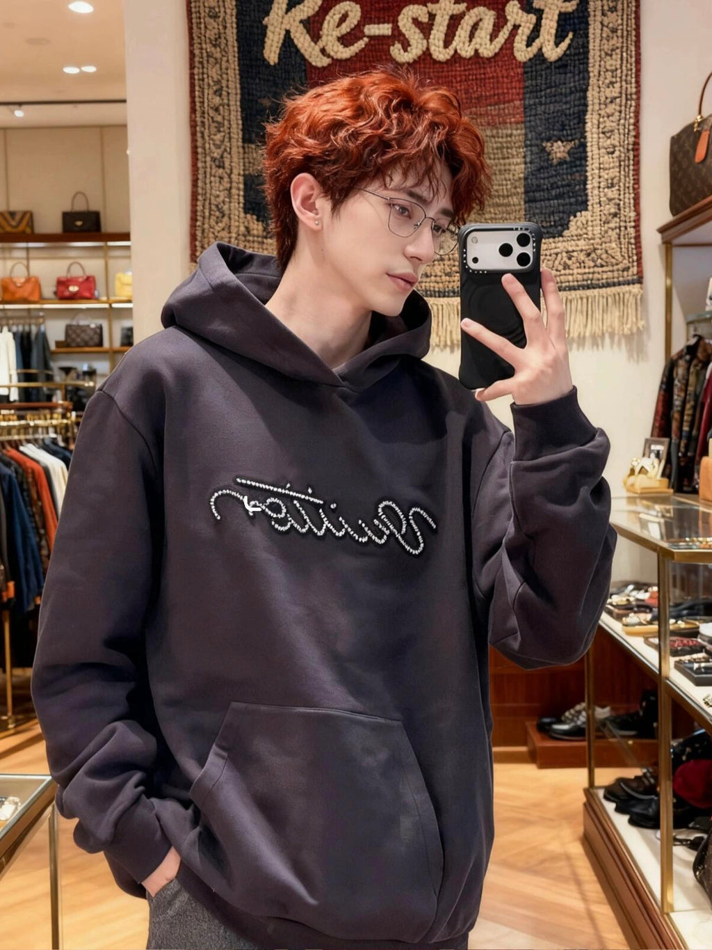 Louis Vuitton Beaded Embroidery Hoodie