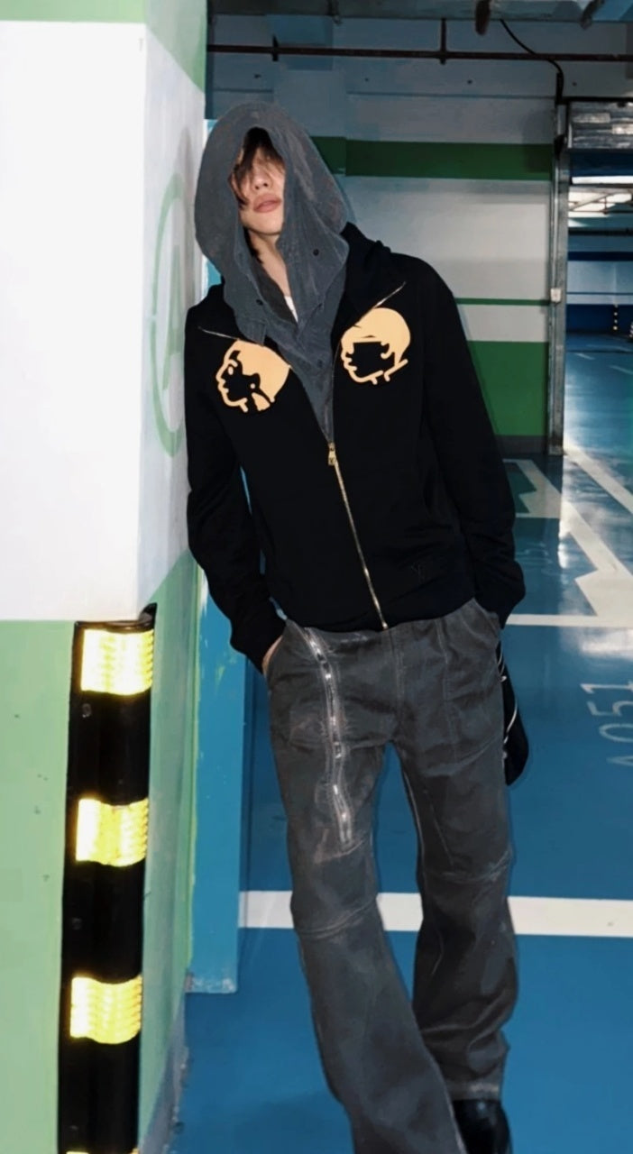 Louis Vuitton Leather Appliqué Embroidered Sweatshirt