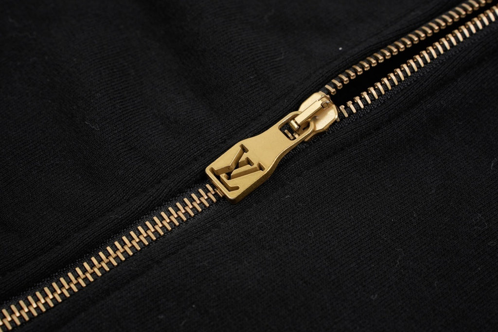 Louis Vuitton Leather Appliqué Embroidered Sweatshirt