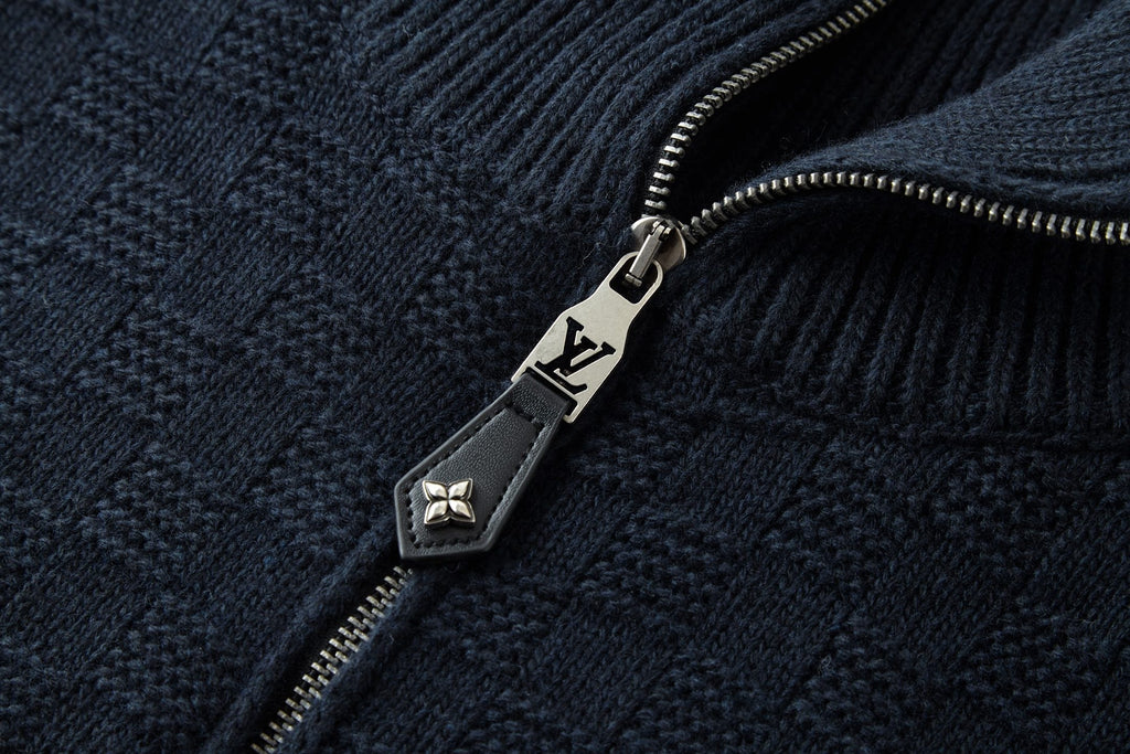 Louis Vuitton Damier Half-Zip Knit Pullover