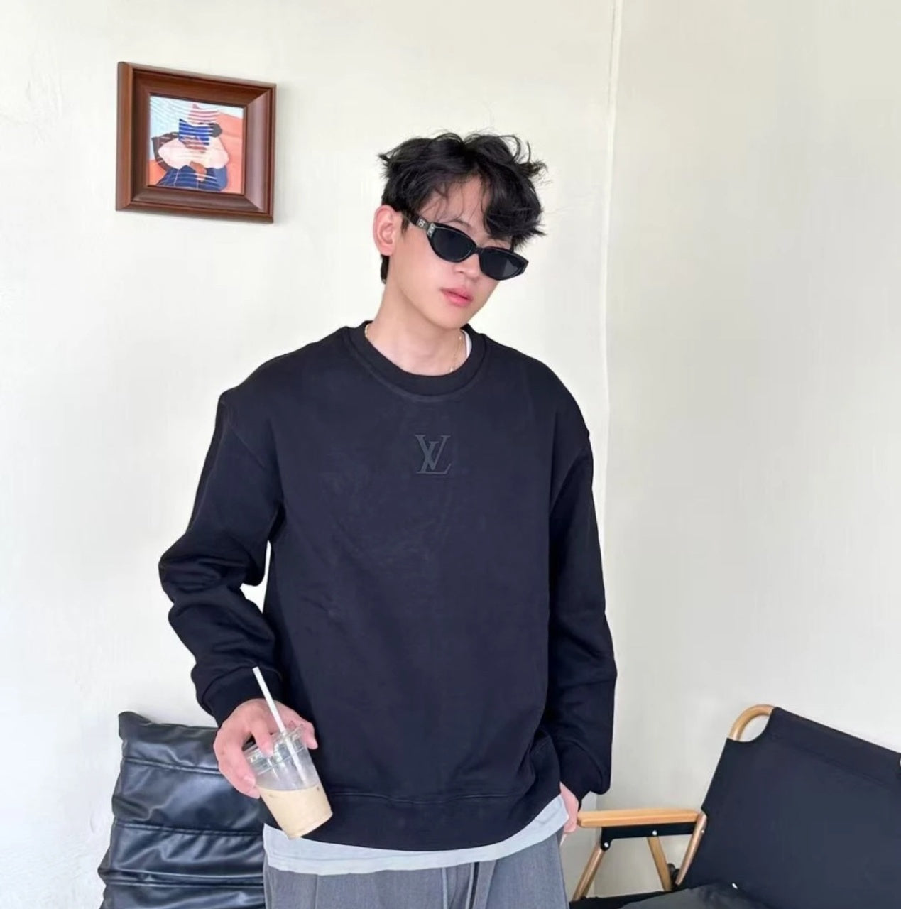 Louis Vuitton Embossed Logo Long-Sleeve Top