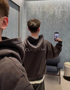 Dior Printed Distressed Double-Layer Hoodie