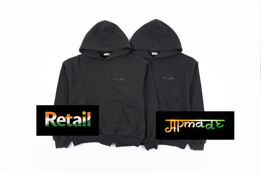 Dior Printed Distressed Double-Layer Hoodie