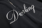 Dior 25SS Flocked Print Half-Zip Stand-Collar Sweatshirt